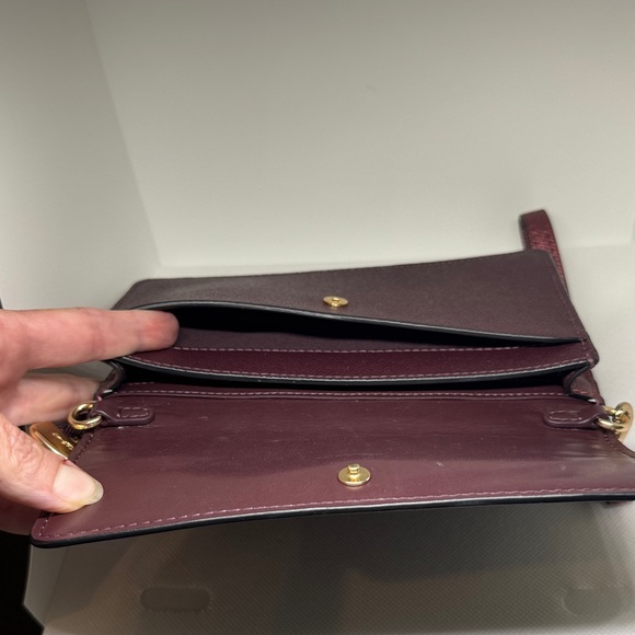 Coach Plum Leather Wristlet - Picture 2 of 5